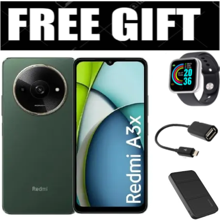 DISCOUNTED OFFER!! XIAOMI Redmi A3X 6.71" 64GB+3GB RAM 4G Network 5000mAh Battery 8MP AI Camera 10W Fast Charging Fingerprint Sensor Android 14 Smart Phones+FREE GIFTS