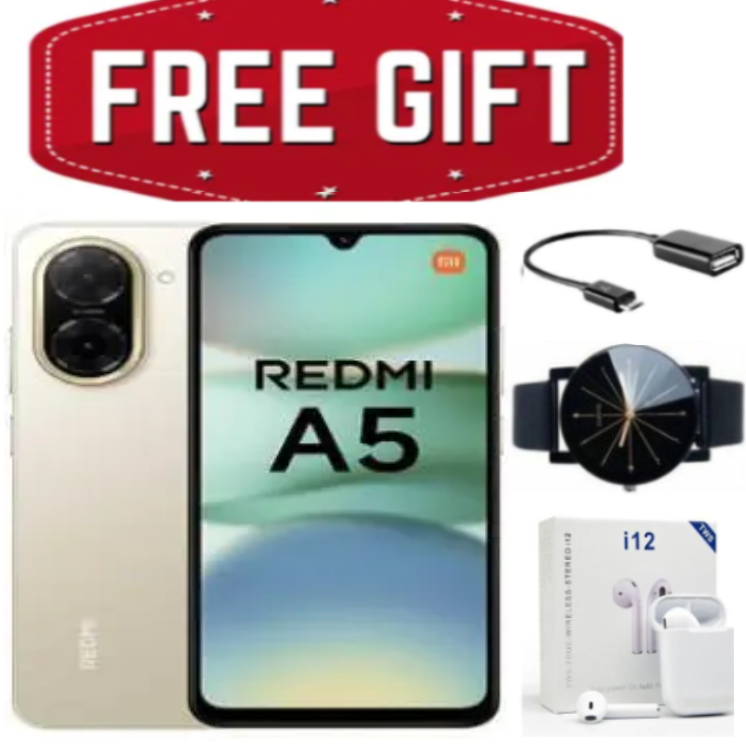 NEW ARRIVAL DEALS!!! Xiaomi Redmi A5 4+128GB 32MP Main camera4P lens 5200mAh battery (typ) Dual SIM 4G Android 15 (Go Edition) Smartphone Mobile Phone+FREE GIFTS