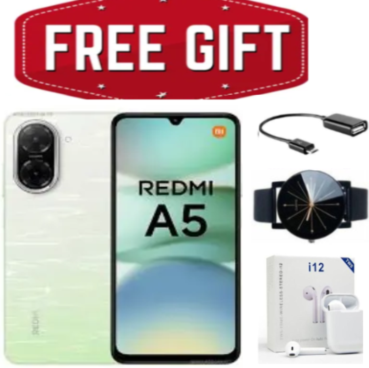 NEW ARRIVAL DEALS!!! Xiaomi Redmi A5 4+128GB 32MP Main camera4P lens 5200mAh battery (typ) Dual SIM 4G Android 15 (Go Edition) Smartphone Mobile Phone+FREE GIFTS