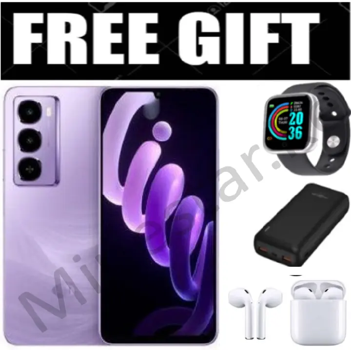 NEW ARRIVALS!! Itel CITY 100 , 7.65" Inch Display, IP64, (6+12)GB RAM + 128 GB ROM, 5200mAh, Side Mounted Fingerprint - Purple +FREE Smart Watch, Power Bank, i12