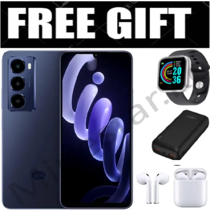 NEW ARRIVALS!! Itel CITY 100 , 7.65" Inch Display, IP64, (6+12)GB RAM + 128 GB ROM, 5200mAh, Side Mounted Fingerprint - Navy Blue +FREE Smart Watch, Power Bank, i12