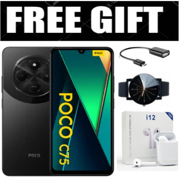 LIMITED OFFER! BRAND NEW Xiaomi Redmi POCO C75, 6.88" display , 128GB+6GB RAM/256GB+8GB RAM Storage  (Dual SIM), 5160mAh battery Smart Phones Mobile Phone +FREE GIFTS