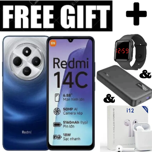 LIMITED TIME DEAL!!BRAND NEW Xiaomi Redmi 14C 8(4+4)GB RAM + 256GB/128GB Storage 6.88" 120Hz HD+ 4G Dual Sim 5160mAh Battery 50MP triple main camera Android 14 Smart Phones+FREEBIES