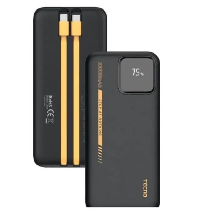 Tecno 10000mAh LED Display, Charging P103Q Power Bank,Ultra-TANK,Fast Charging Power Banks