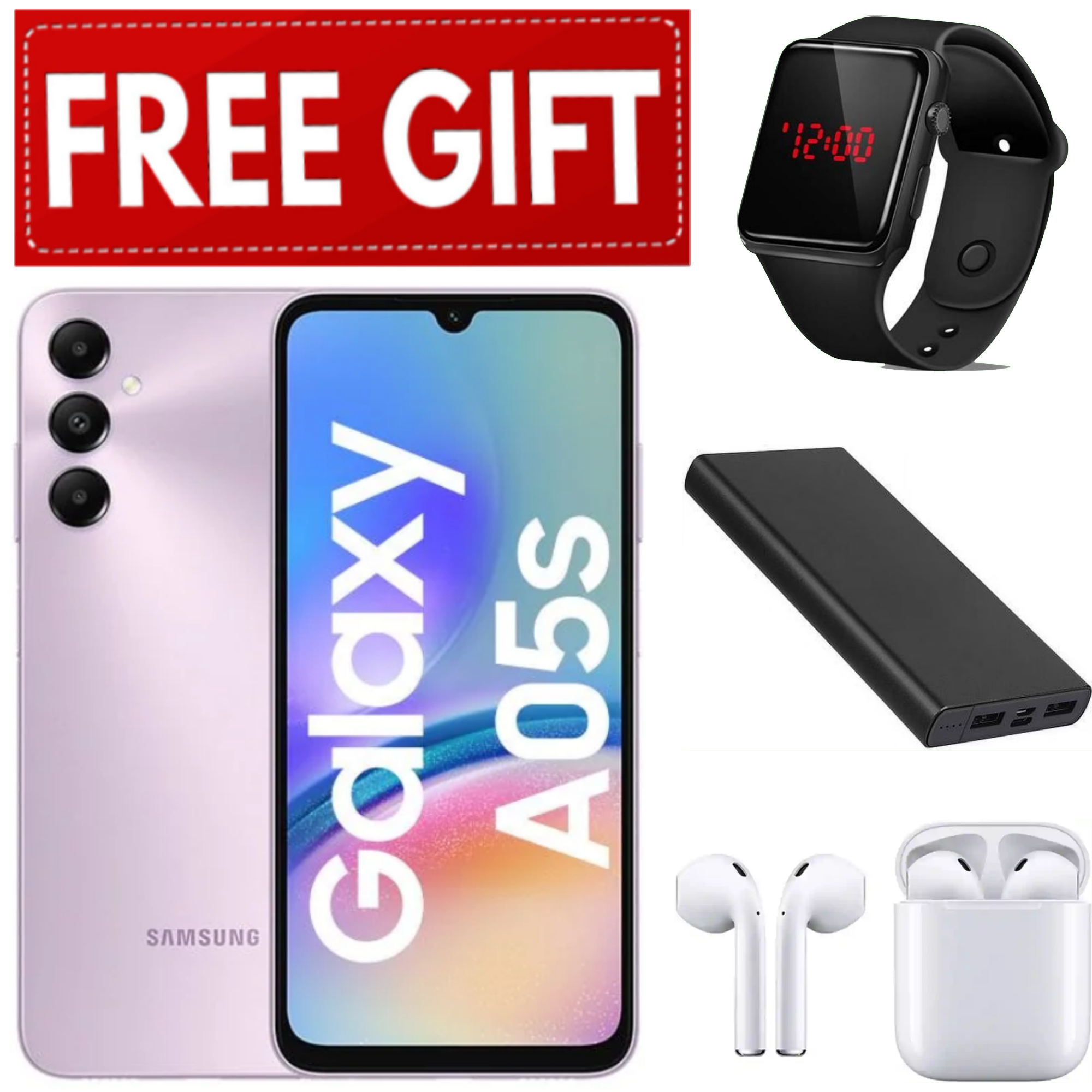 LIMITED TIME DEALS!!! Samsung Galaxy A05S 128GB+4GB 50MP Triple Camera Snapdragon 680 6.7" 90Hz Display Android 13 5000mAh 25W Type-C Charge Smart Phones phone+FREE POWERBANK+EARPODS+LED WATCH