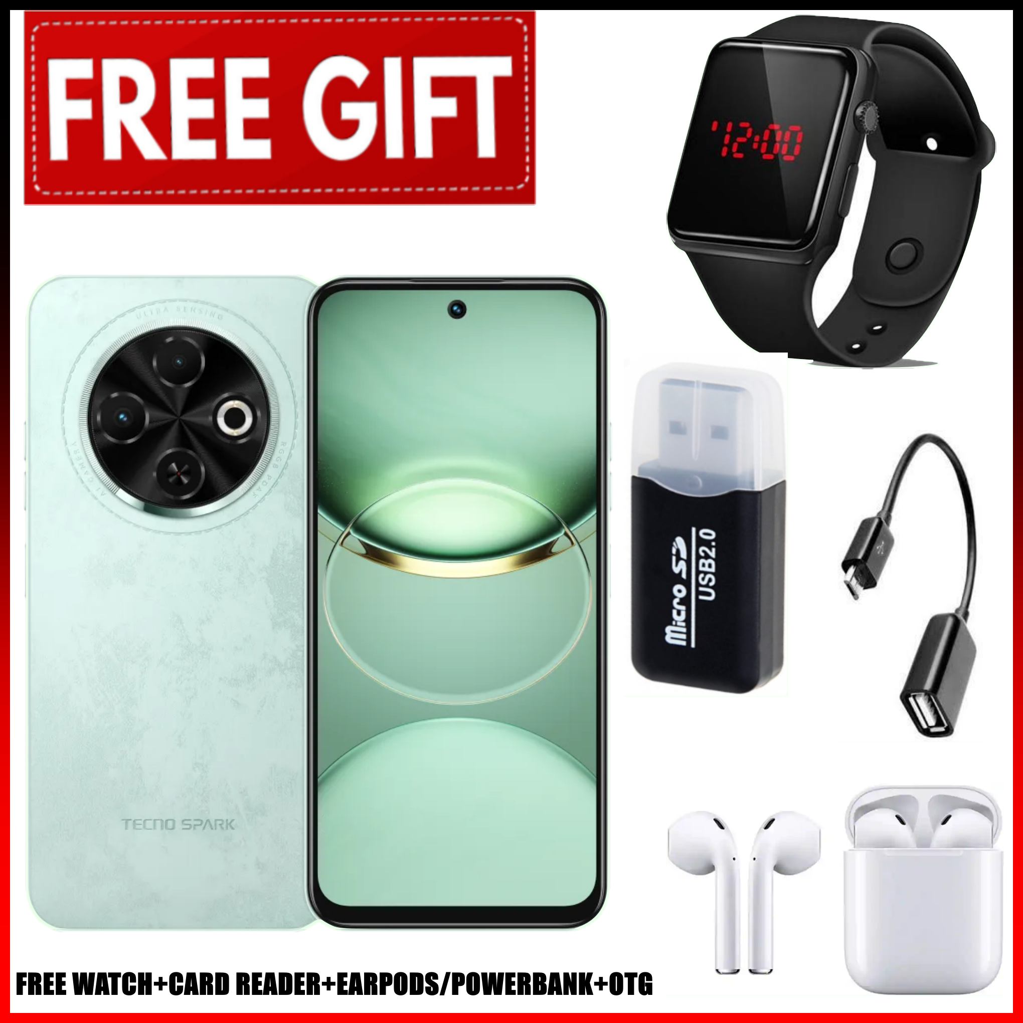 ANNIVERSARY DEALS!! TECNO SPARK 30C 128GB +8(4+4)GB 6.6" 120Hz Phone Dynamic Port 50MP Dual Speakers 7.8mm Ultra Slim 5000mAh 18W Type-C Dual SIM 4G Smart Phones Side Fingerprint Phones+FREEBIES