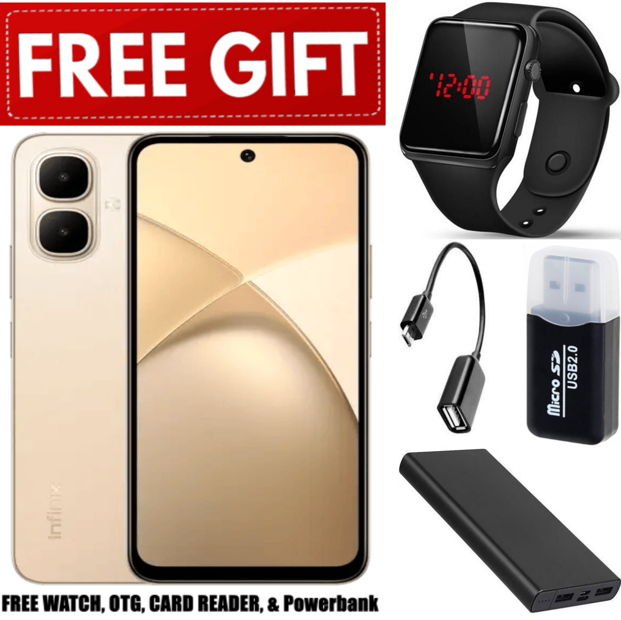 FLASH SALE DEALS!! Infinix Smart 10 6.67" IPS LCD Screen, 4GB RAM+128GB ROM(Upto 2TB SD Card),5000mAh,8MP+2MP Dual Rear & 8MP Front Camera, Android 15,Dual SIM, Side Fingerprint-Smartphones+FREE GIFTS