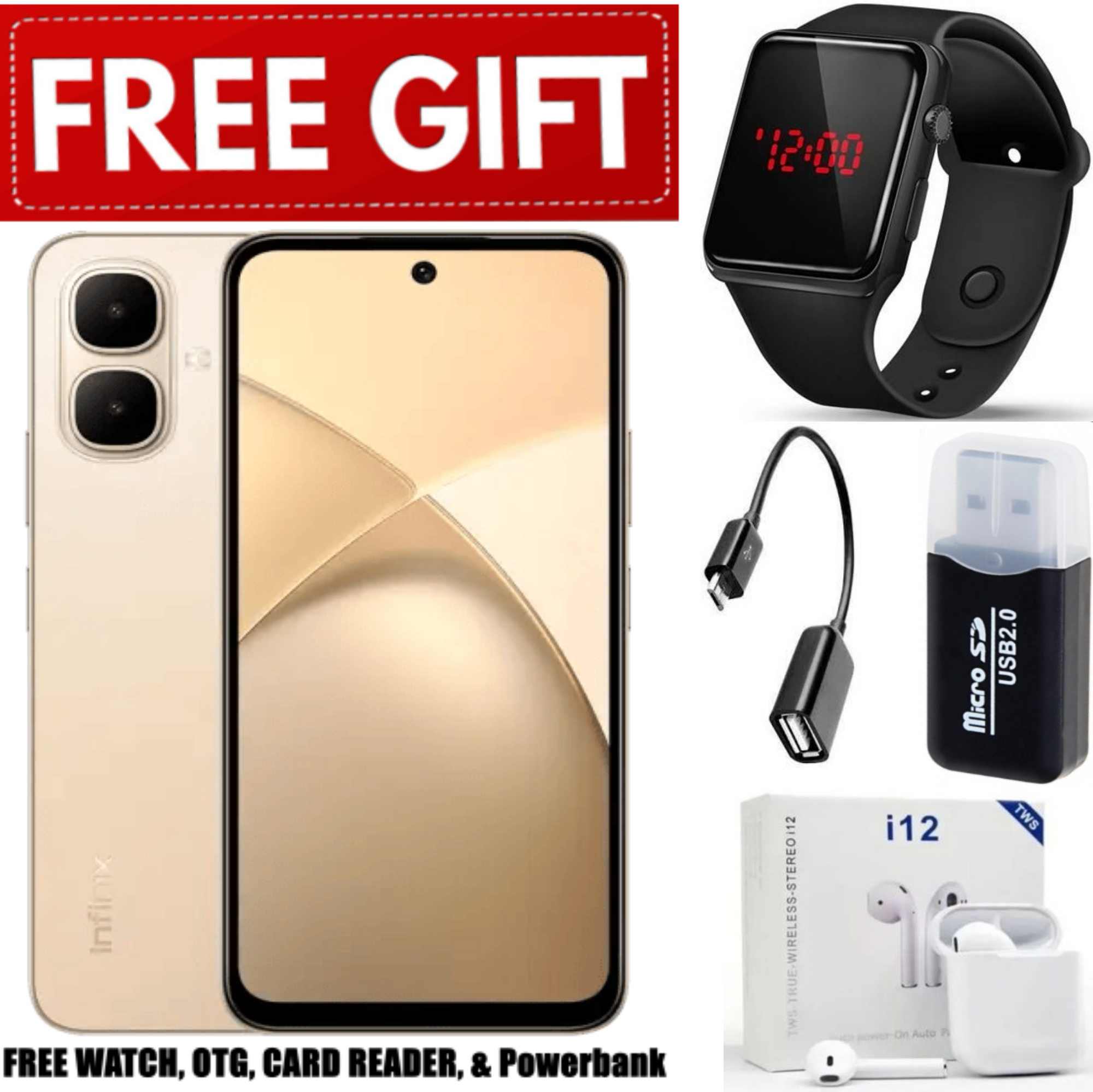 FLASH SALE DEALS!! Infinix Smart 10 6.67" IPS LCD Screen, 4GB RAM+128GB ROM(Upto 2TB SD Card),5000mAh,8MP+2MP Dual Rear & 8MP Front Camera, Android 15,Dual SIM, Side Fingerprint-Smartphones+FREE GIFTS