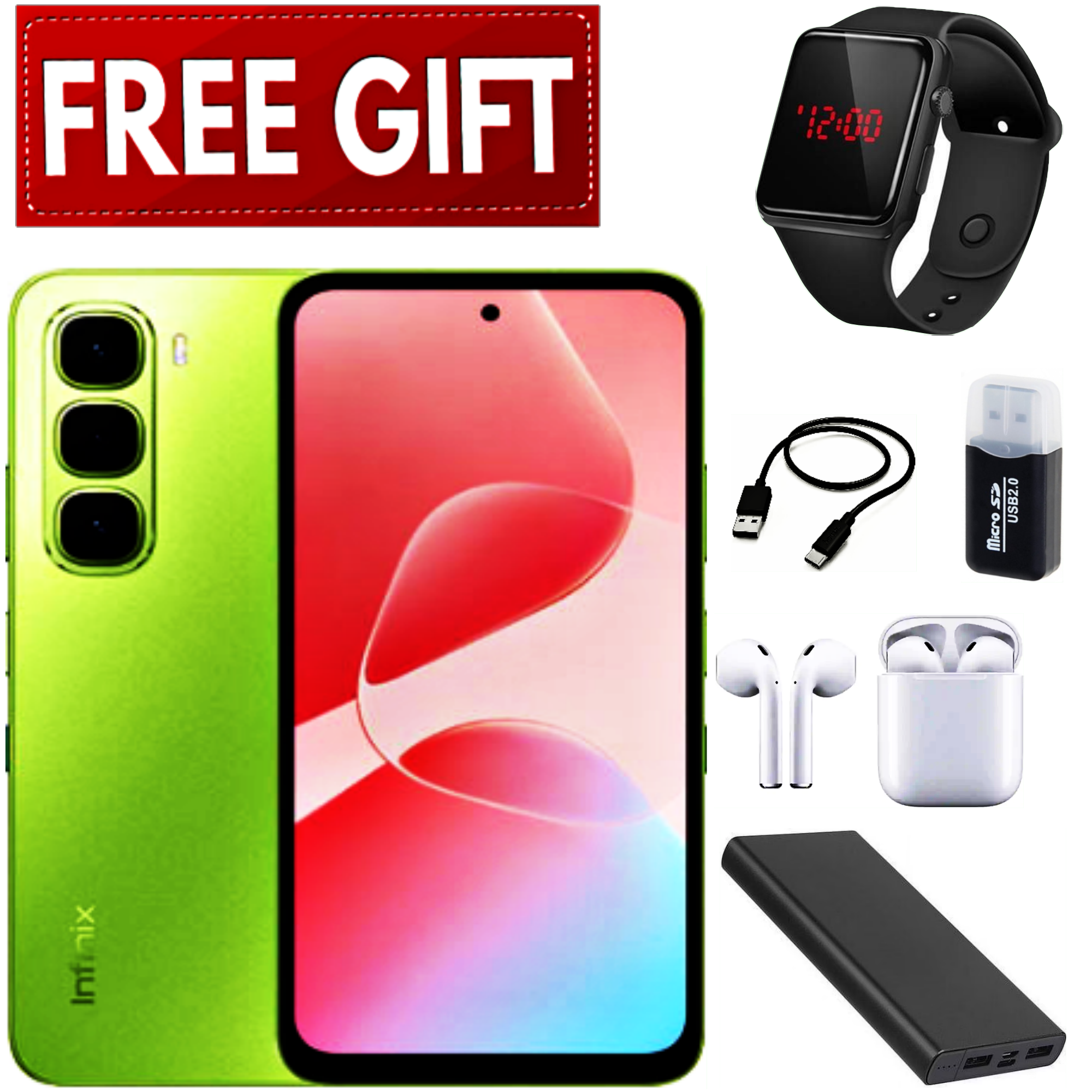 NEW ARRIVALS!! Brand New Infinix Hot 60i 6.7 Inches, 8GB RAM+256GB ROM, 5000 MAh Battery, 50MP Rear & 8MP Selfie Camera, Dual SIM, Fingerprint Sensor (Side-Mounted), IPS LCD Screen + FREE GIFTS