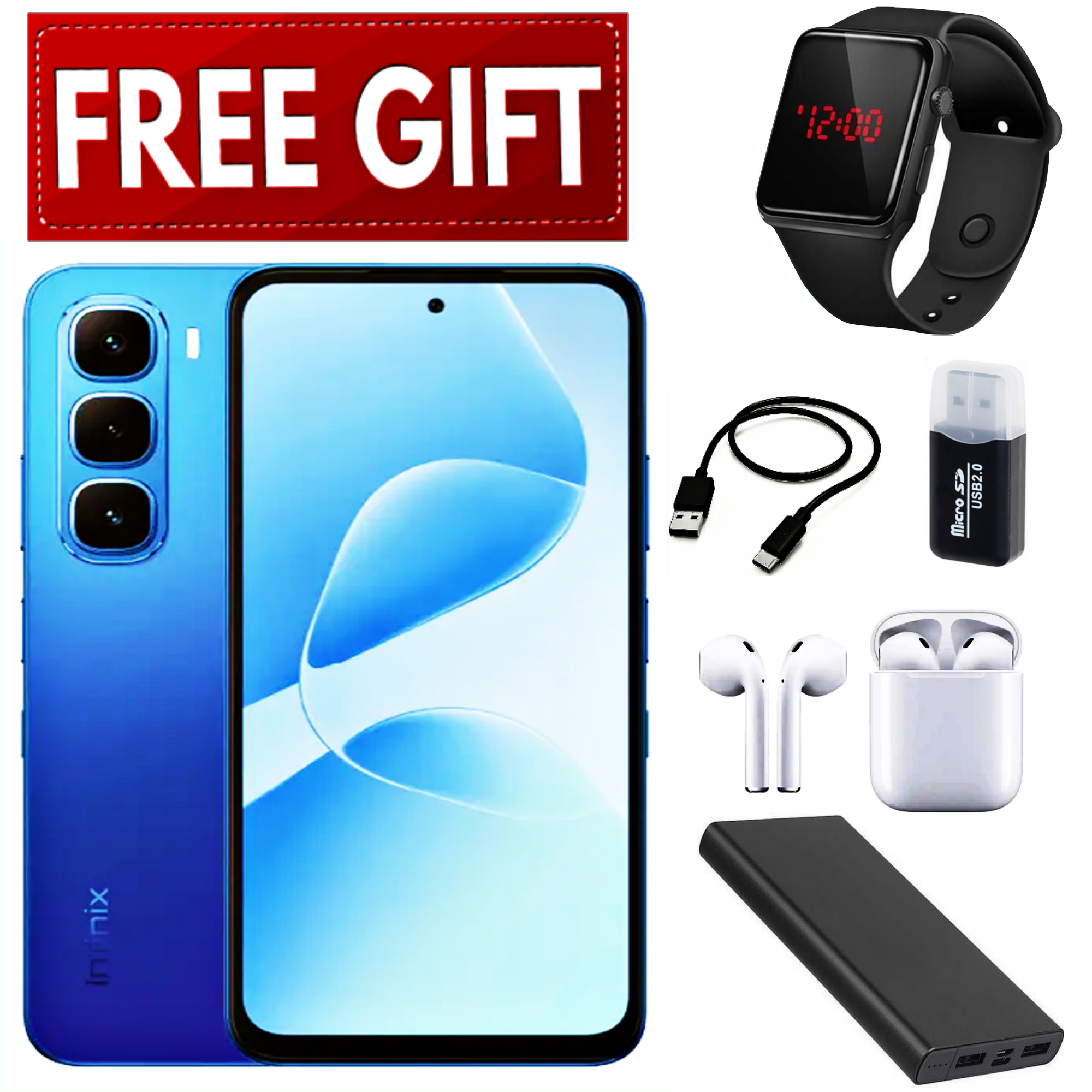 NEW ARRIVALS!! Brand New Infinix Hot 60i 6.7 Inches, 8GB RAM+256GB ROM, 5000 MAh Battery, 50MP Rear & 8MP Selfie Camera, Dual SIM, Fingerprint Sensor (Side-Mounted), IPS LCD Screen + FREE GIFTS