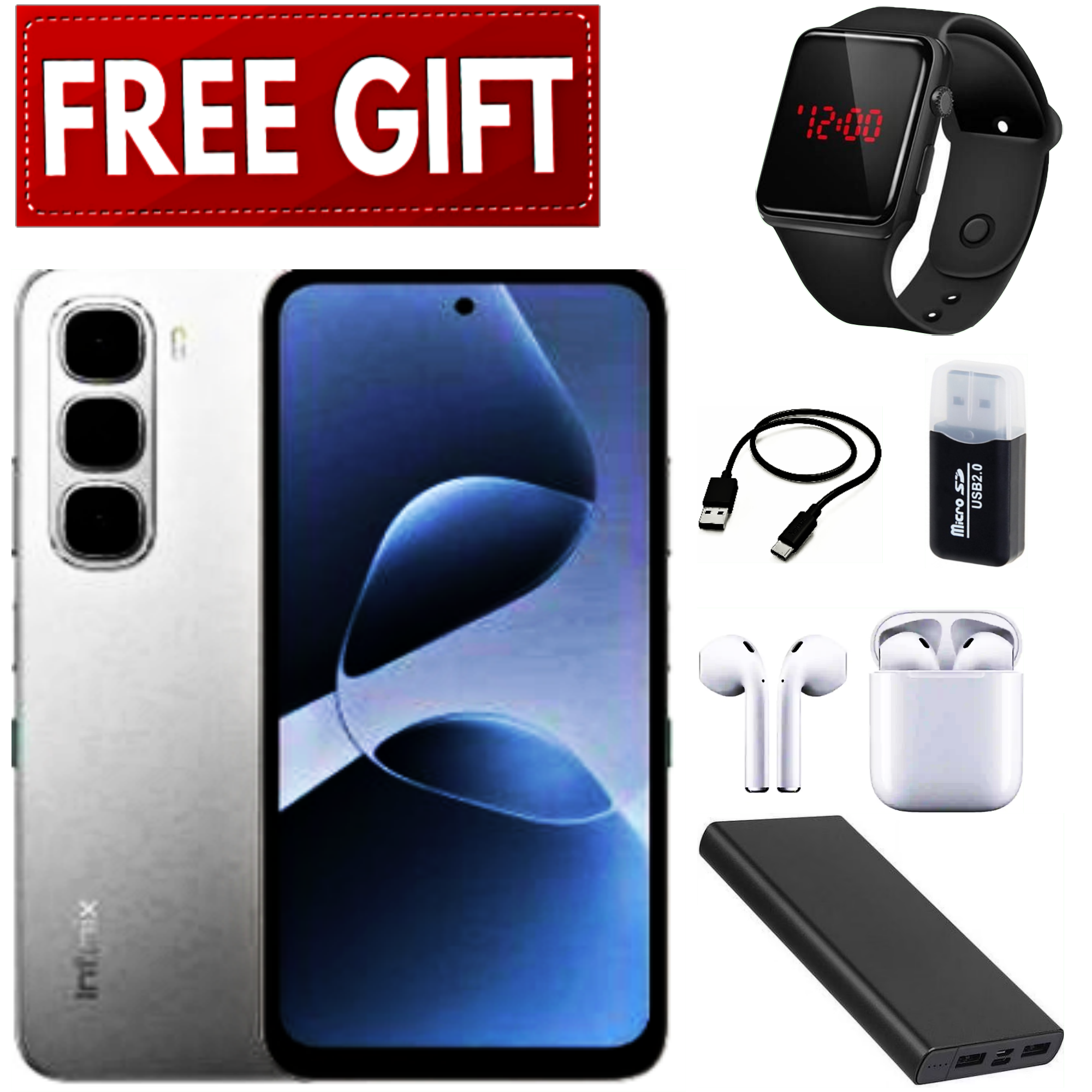 NEW ARRIVALS!! Brand New Infinix Hot 60i 6.7 Inches, 8GB RAM+256GB ROM, 5000 MAh Battery, 50MP Rear & 8MP Selfie Camera, Dual SIM, Fingerprint Sensor (Side-Mounted), IPS LCD Screen + FREE GIFTS