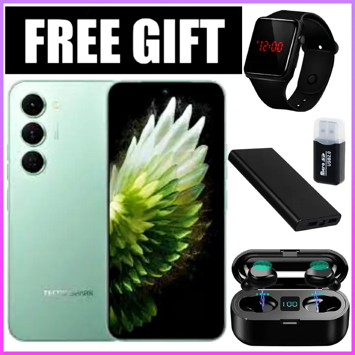 NEW ARRIVAL DEALS!!! Tecno Spark 40 Pro Plus 6.78" Curved AMOLED Screen, Upto 16GB RAM+128GB/256GB ROM, 5200mAh Battery, Android 15, 50MP+13MP Camera,Side Fingerprint - Smartphones+Free Gifts