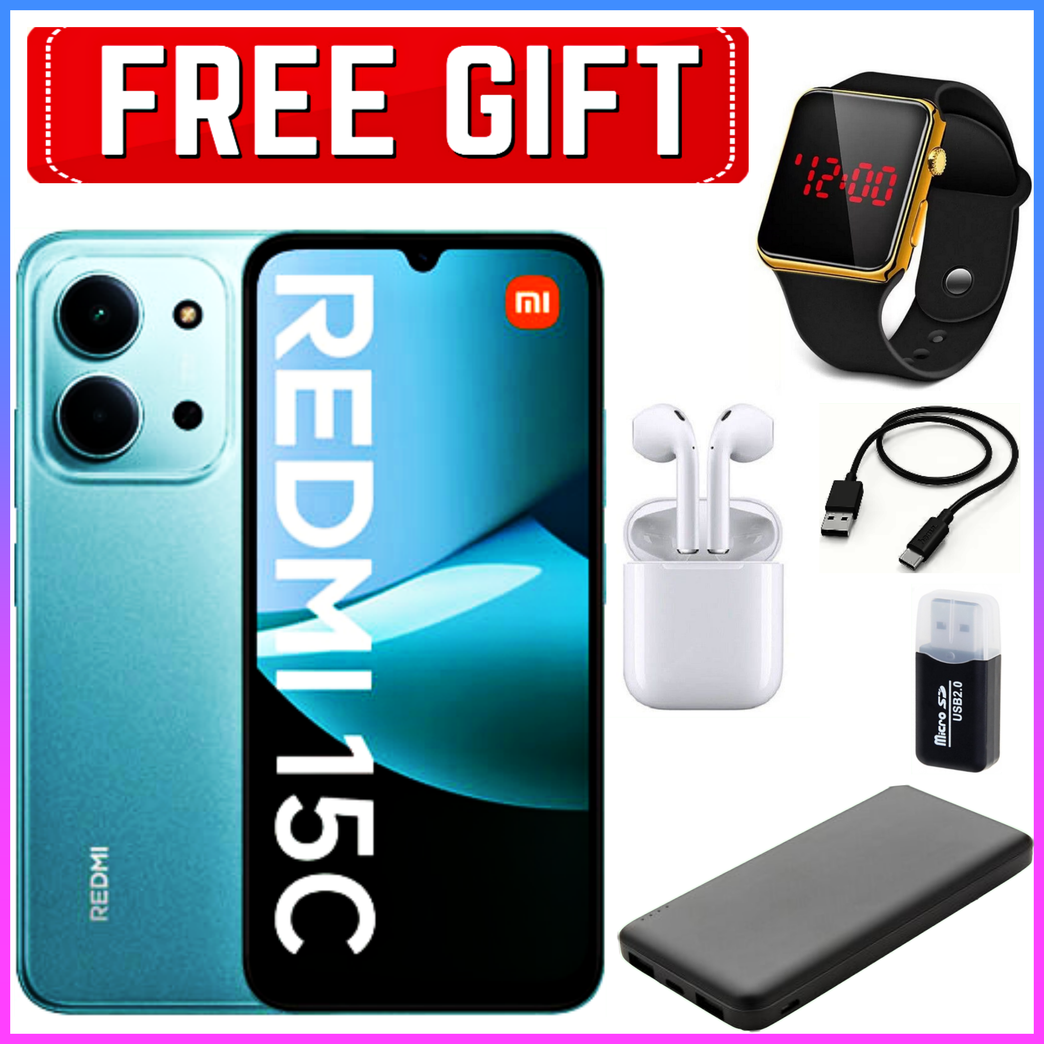 [NEW ARRIVALS] Redmi 15C 6.88" IPS LCD Screen, (4+4)8GB RAM+128GB ROM, 6000 mAh Battery, 64+2+2MP Triple Rear & 8MP Front Cameras, Android 15, Dual SIM, Side Fingerprint -Smartphones+FREEBIES