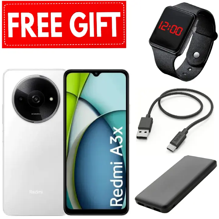 DISCOUNTED OFFER!! XIAOMI Redmi A3X 6.71" 64GB+3GB RAM 4G Network 5000mAh Battery 8MP AI Camera 10W Fast Charging Fingerprint Sensor Android 14 Smart Phones+FREE GIFTS