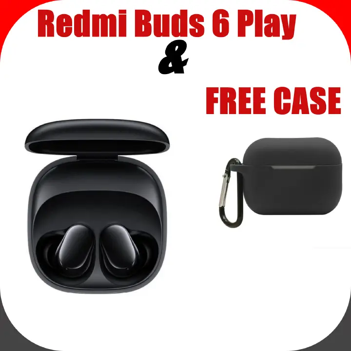 LIMITED TIME DEALS!! XIAOMI Wireless Earphones, Redmi buds 6 Play, AI Call Noise Reduction, Low Latency Model, Ultra Lightweight, Compatible with Google Fast Pair, Fast Charging, USB Type-C+ FREE CASE
