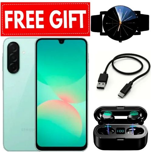 FESTIVE DEALS!!Samsung Galaxy A26 5G 6.7" AMOLED Display, 8GB RAM+256GB ROM, 5000mAh Battery, 50MP Rear & 13MP Front Cameras, Android 15, Dual SIM, Side Fingerprint, 25W Charger - Smartphones+FREEBIES