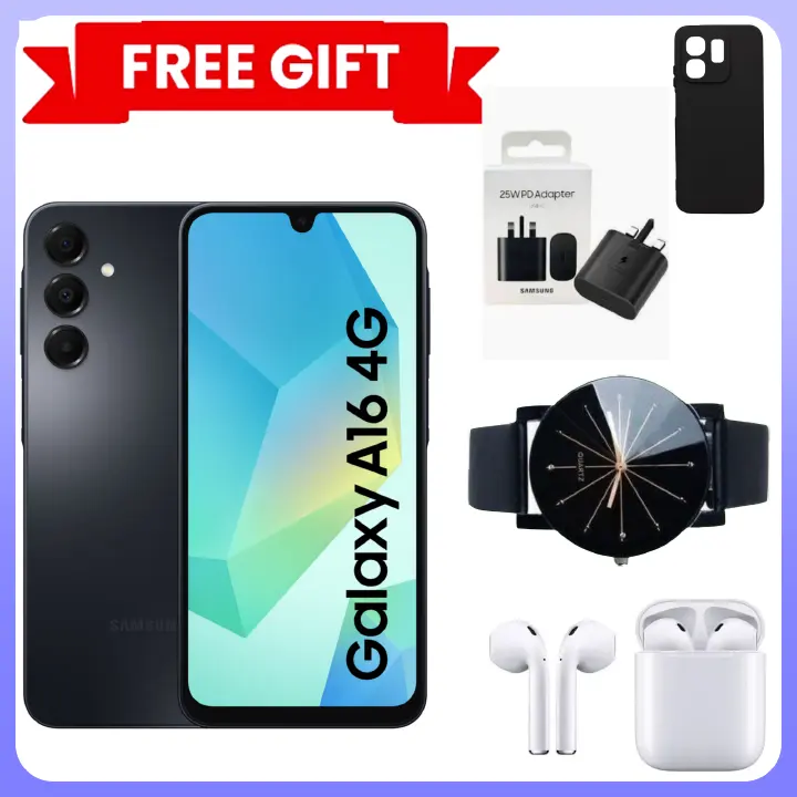 SPECIALOFFER!! BRAND NEW Samsung Galaxy A16 4GB/6GB/8GB+128/256GB ROM 6.7" HD, Android 14, 50MP-Camera, Battery-5000mah,(Dual Sim)-Smartphone+FREE ADAPTER, COVER,EARPODS AND WEBWATCH