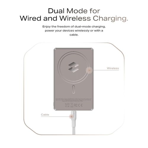 DISCOUNT DEALS!!  Infinix 5000mAh Slim Magnetic 20W Fast Dual Charging Wireless Power Bank Battery Pack For Note 40 & Note 50