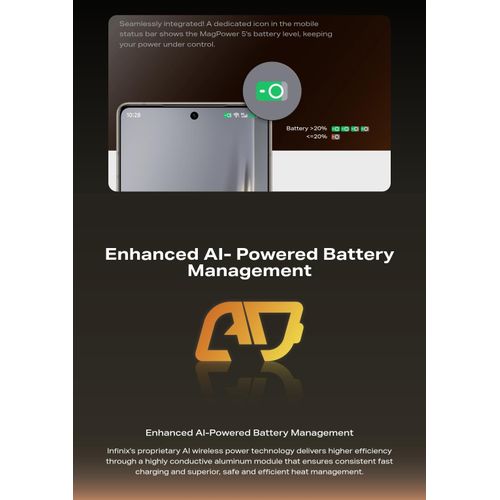 DISCOUNT DEALS!!  Infinix 5000mAh Slim Magnetic 20W Fast Dual Charging Wireless Power Bank Battery Pack For Note 40 & Note 50