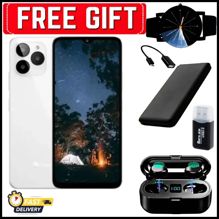 NEW ARRIVAL DEALS!!! Corn C16 Pro Max 6.6" Screen 64GB ROM+5GB (2+3 expanded)GB RAM, 5000mAh Battery, 13MP main & 8MP selfie camera, Finegrprint+Face Unlock, Android 12 - Smartphones+FREE GIFTS