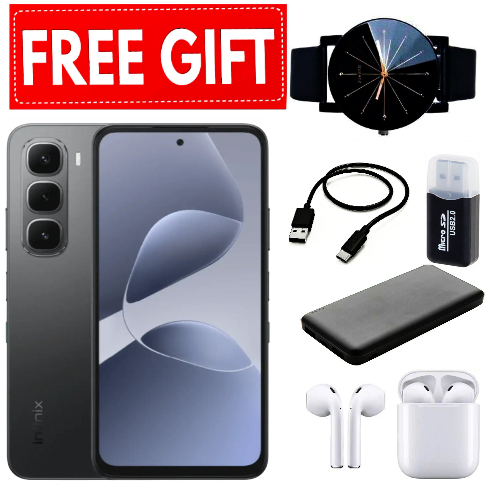 DISCOUNT DEALS!! Infinix Hot 60i 4GB RAM+128GB ROM - 6.7" 120Hz Screen, 4G, Dual SIM, 5160mAh Battery, 45W Charging 50MP Main+8MP Selfie Camera, Side-Fingerprint, Android 15 - Smartphones+FREE GIFTS