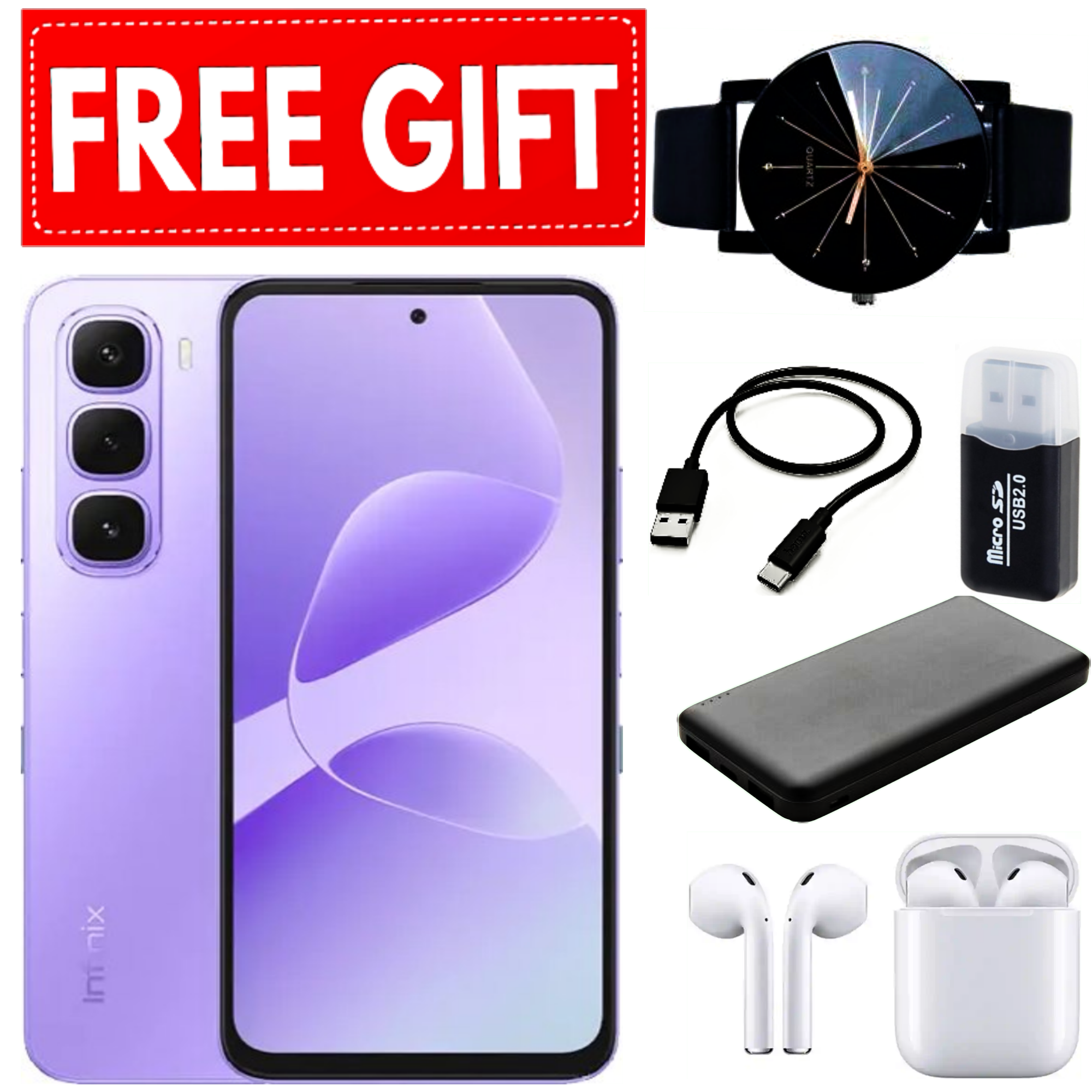 DISCOUNT DEALS!! Infinix Hot 60i 4GB RAM+128GB ROM - 6.7" 120Hz Screen, 4G, Dual SIM, 5160mAh Battery, 45W Charging 50MP Main+8MP Selfie Camera, Side-Fingerprint, Android 15 - Smartphones+FREE GIFTS