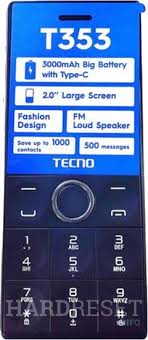 Tecno t353//dual sim//3000mah battery//2.0 screen display//TYPE-C CHARGER//C.E