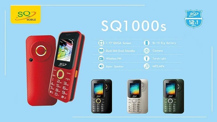 DISCOUNT DEALS!! SQ 1000S: 32MB RAM+32MB Storage Expandable Upto 16GB  ,1.7" Display, Dual SIM, 2G, 0.8MP Camera, 6800mAh Battery, Flashlight, FM Radio, MP3/MP4 Support, Loud Speaker - Kabambe Phones