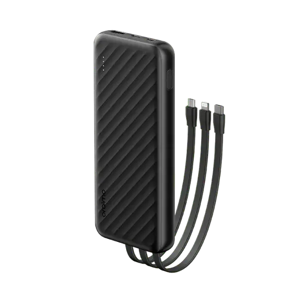 FLASH SALE!! ORAIMO SLICE LINK 10000mAh POWER BANK: | 3 Built-in Charging Cable | 4 Outputs | 5000 Bend Lifespan | Micro-USB, Type-C & Lightning Ports | Dual Recharging  | Ultra-Slim | Airline-Safe |