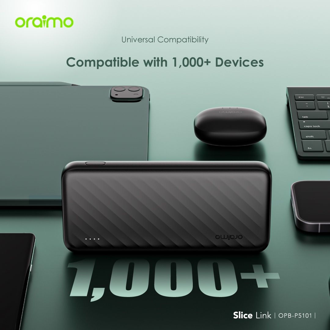 DISCOUNT DEALS!! ORAIMO SLICE LINK 10000mAh POWER BANK: | 3 Built-in Charging Cable | 4 Outputs | 5000 Bend Lifespan | Micro-USB, Type-C & Lightning Ports | Dual Recharging  | Ultra-Slim |