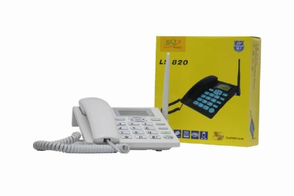 SPECIAL OFFER!! SQ LS820 Desktop Wireless Phone: GSM Voice Call Function | Dual SIM | 6-Speed Dial Keys | SMS Support | FM Radio | MP3/MP4 Support | 200 Phone Entries | 3-Way Calling | Landline Phones
