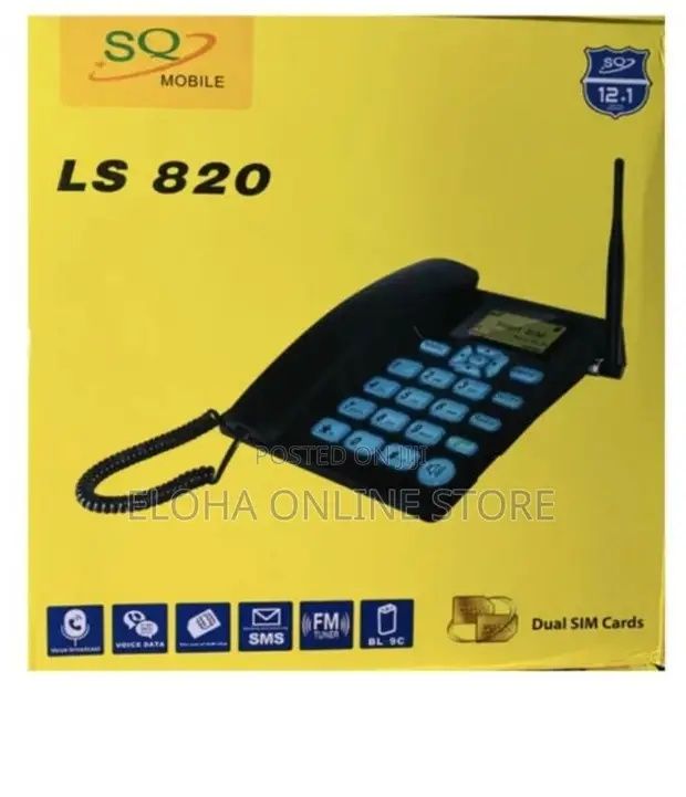 SPECIAL OFFER!! SQ LS820 Desktop Wireless Phone: GSM Voice Call Function | Dual SIM | 6-Speed Dial Keys | SMS Support | FM Radio | MP3/MP4 Support | 200 Phone Entries | 3-Way Calling | Landline Phones