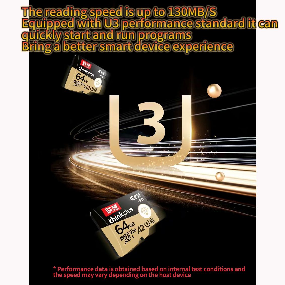 Lenovo ThinkPlus 64GB Memory Card PRO A2 U3 V30 dilass10 TF Memory Card for Recorder Camera Smart Phone Tablet Computer DroneActionCamera Game Machine Be Comm