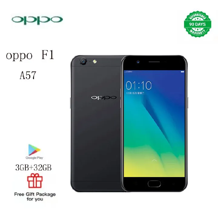 Refurbished  phones   OPPO  A57 F1  Smartphone   32+3GB 5.2'' Smartphones 16mp+13MP 2900mAh with fingerprint unlocking Gold Dual SIM