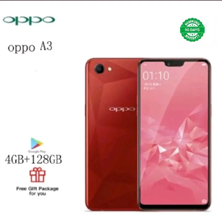 Refurbished mobile phone   oppo  A3   4+128GB dual card dual standby mobile phone Google supports 128GB+4GB128 16.0MP+8MP 3400mA battery   black   red  dual card dual standby mobile phone
