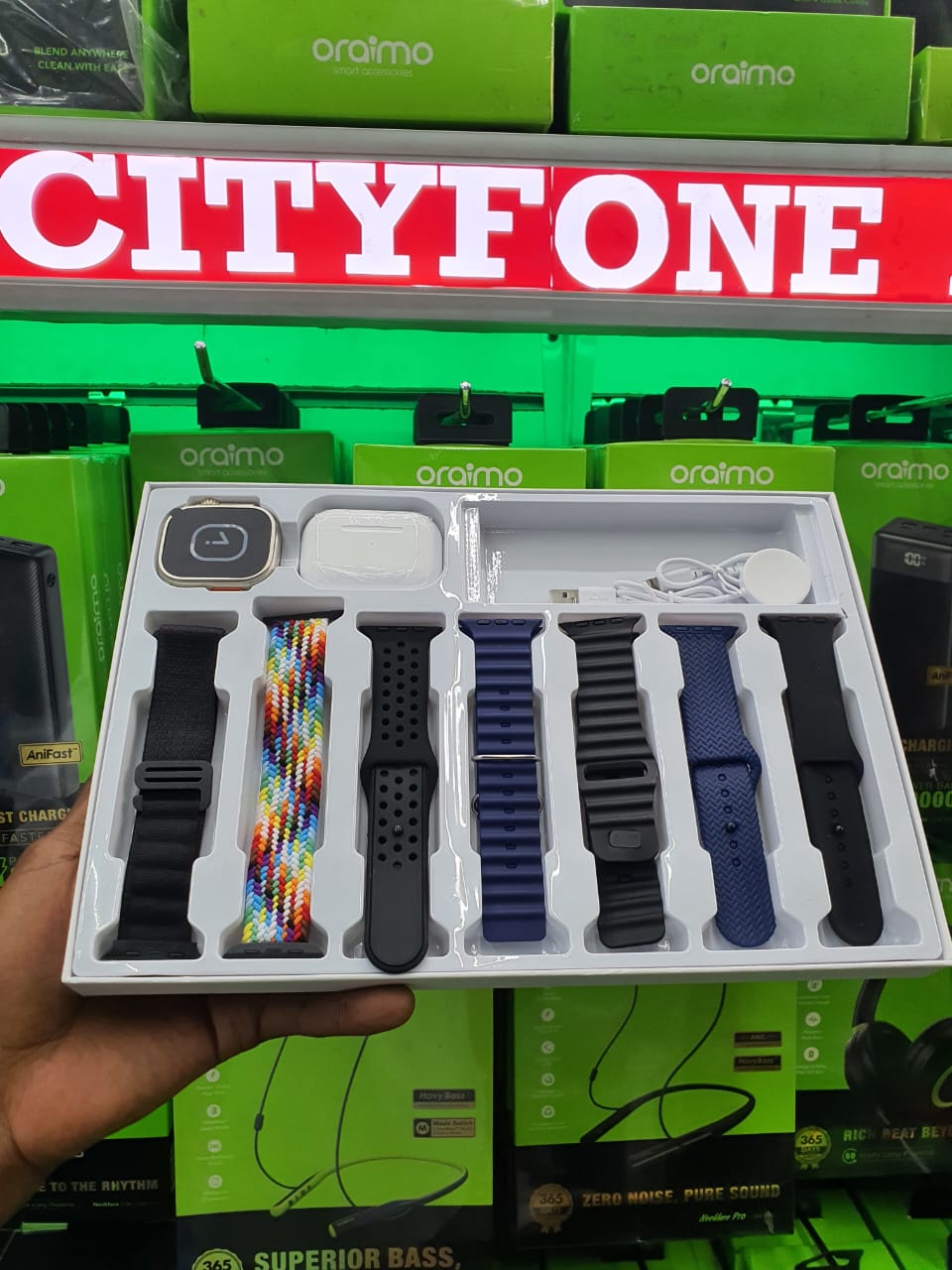 RESTOCKED V51 Ultra Infinity Smart Watch 10-in-1 Suit - Includes 7 Replacement Straps + Earbud - Ultimate Wearable Technology