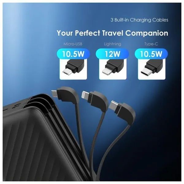 RESTOCKED Oraimo Traveler Link 27 OPB-P5271 - 27,000mAh 12W Power Bank with Built-in Lightning, Type C & Micro USB Cables - Ultimate Portable Charging Solution