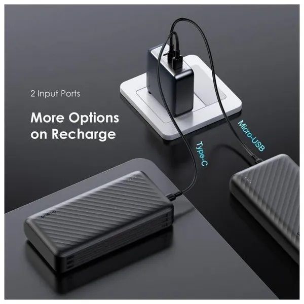 RESTOCKED Oraimo Traveler Link 27 OPB-P5271 - 27,000mAh 12W Power Bank with Built-in Lightning, Type C & Micro USB Cables - Ultimate Portable Charging Solution