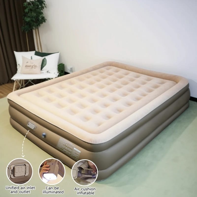 Inflatable Queen Size Airbed Mattress with Built-in Pump - Ideal for Home, Travel, & Camping (20015238 cm)