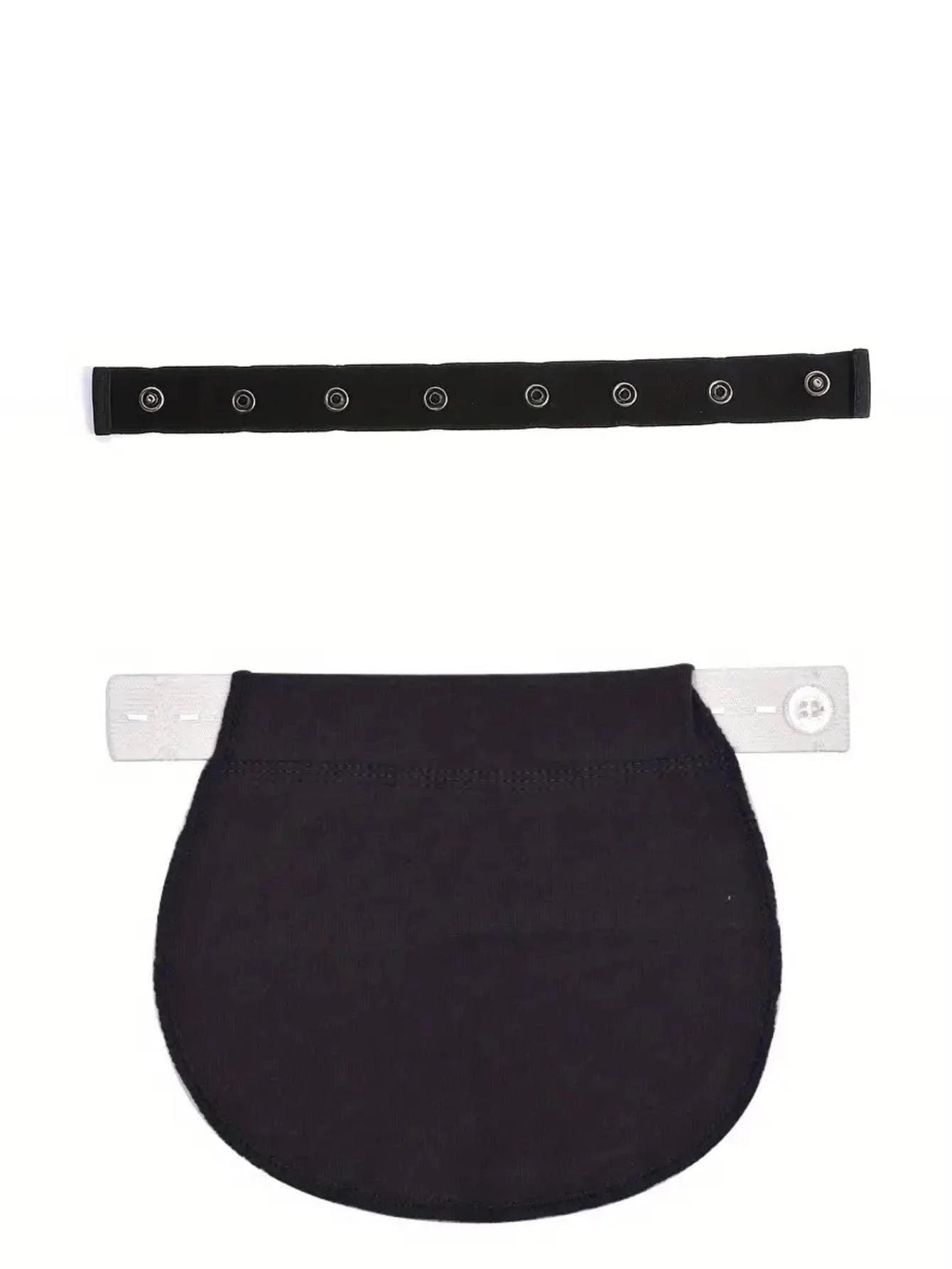 2pcs Set Maternity Elastic Waistband Extender Belt, Belly Support Band For Pregnancy Pants Button