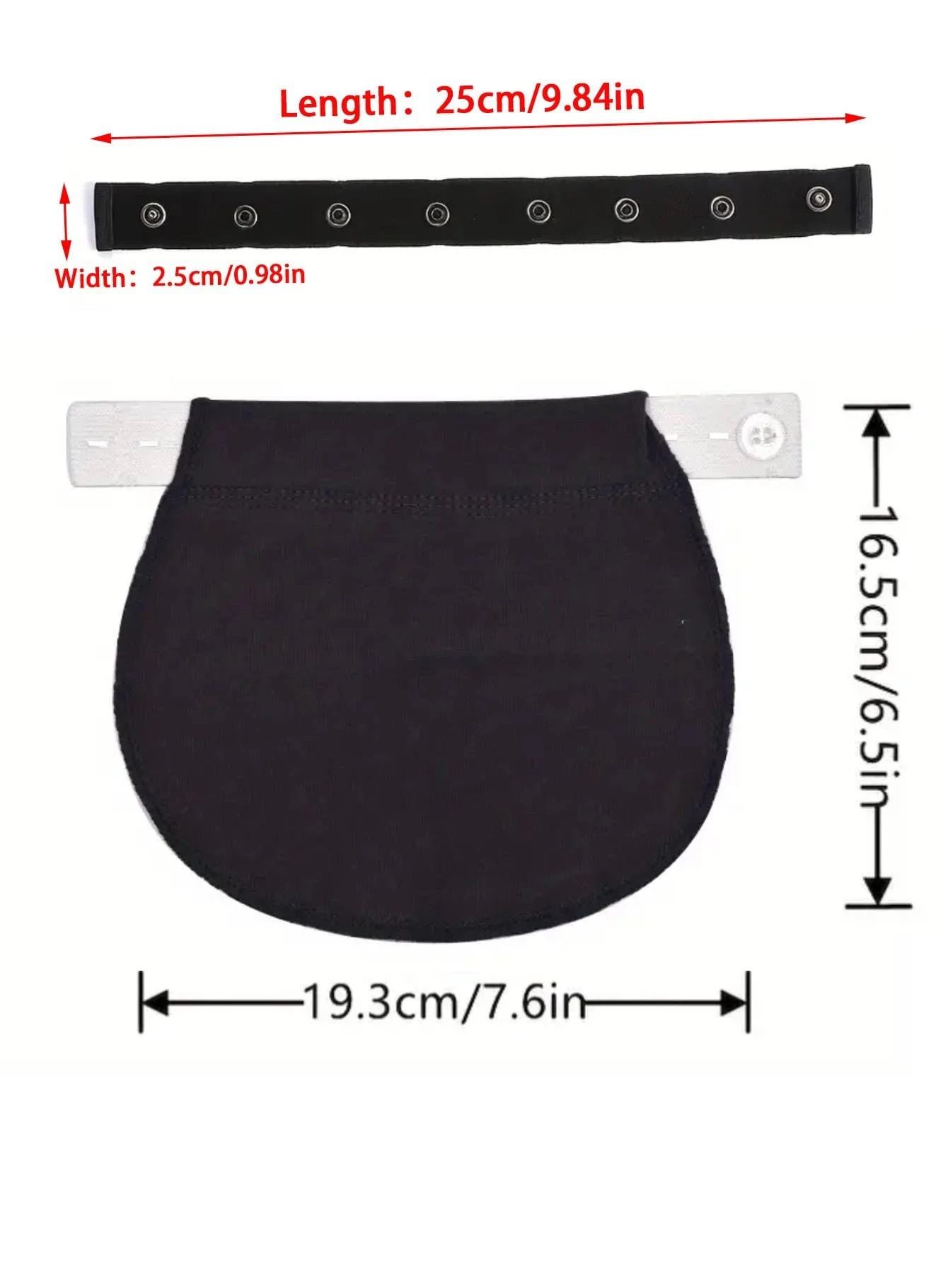 2pcs Set Maternity Elastic Waistband Extender Belt, Belly Support Band For Pregnancy Pants Button