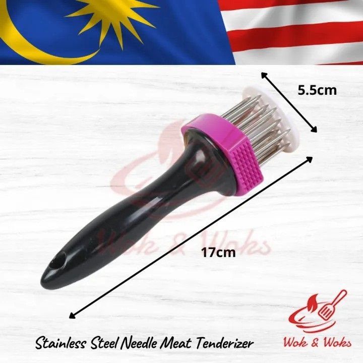 2 in 1 Meat Tenderizer Tool, 21 Stainless Steel Meat Tenderizer Needle, Meat Poker Tool for Tenderizing and BBQ, Nyama choma,goat meat or Steak meat. Meat Tenderizer for Steak, Pork Chop, Meat Hammer