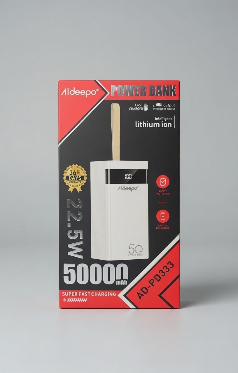 ALDEEPO POWER BANK 22.5W | AD-PD333 50000mAh | GERMAN TECHNOLOGY | SUPERFAST CHARGING