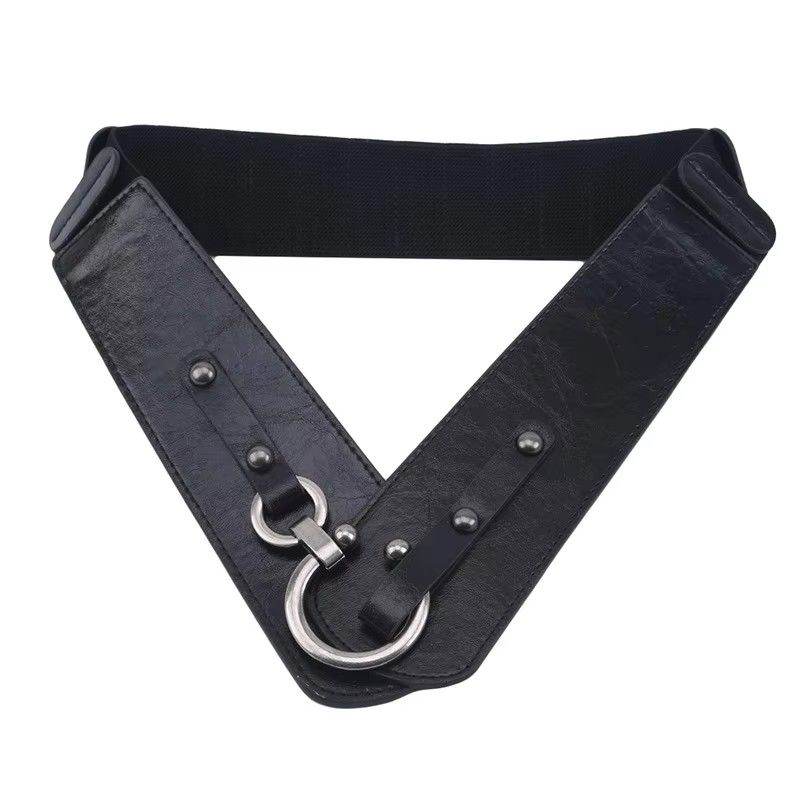 Fashion Gold Semi-Circular Buckle Wide Belt Female Brown/Black/Wine Red Pu Leather Waist Belts For Women Dress Pants Brand New