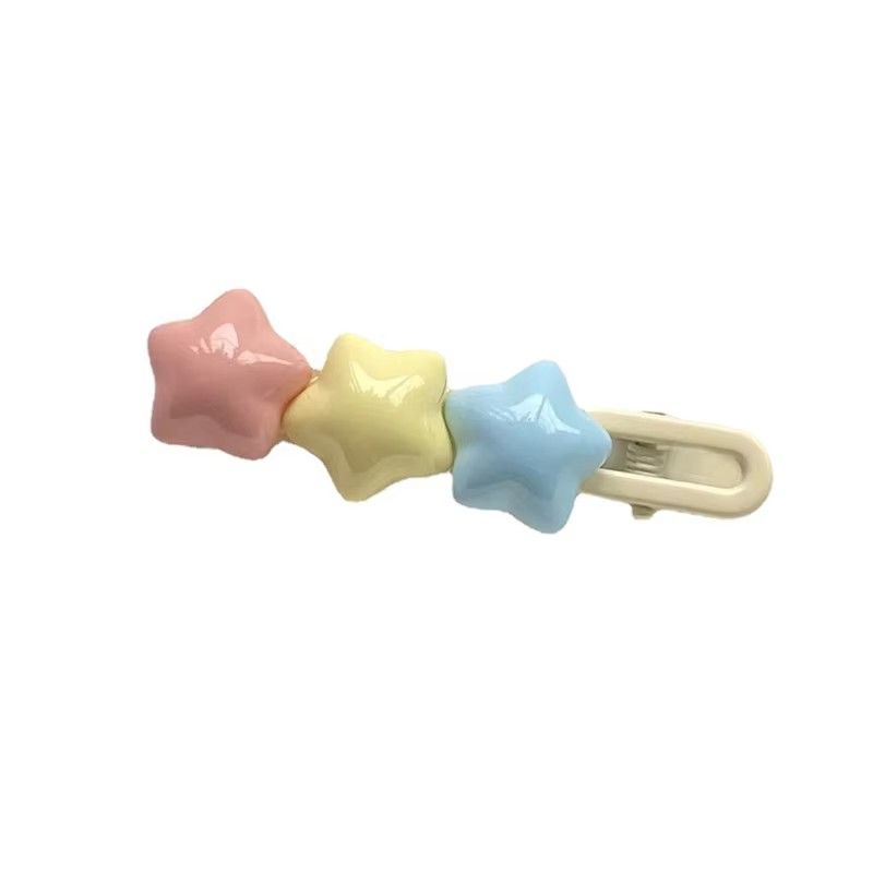 Cute Candy Color Star Hairpin Sweet Pentagram Hair Clips Side Bang Barrettes For Girls Y2k Hair Accessories
