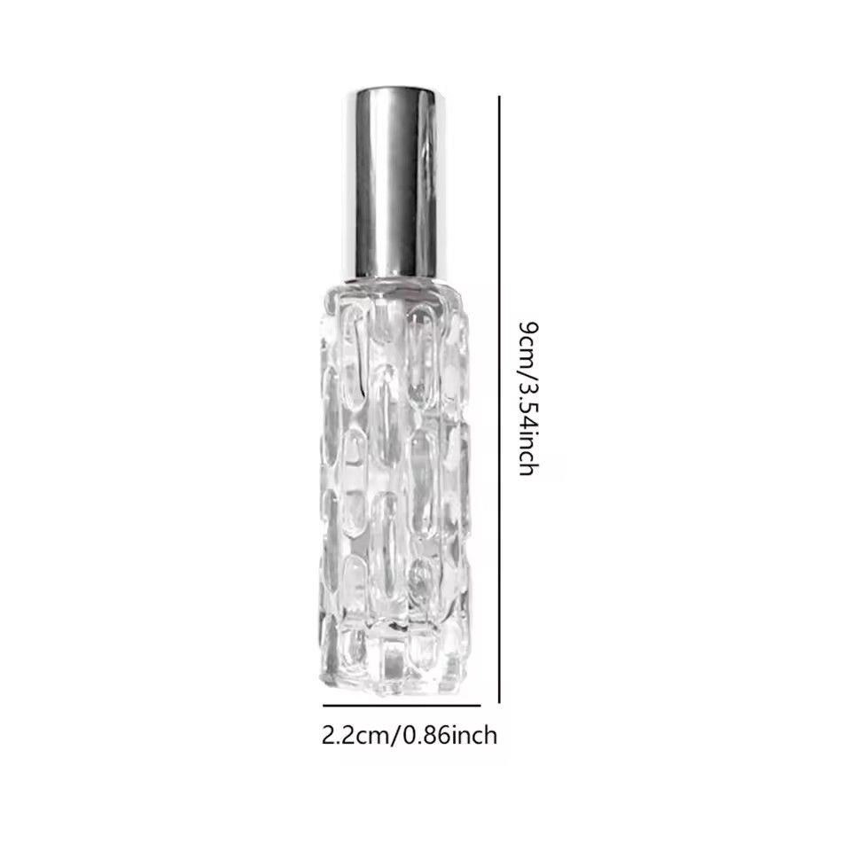 1pc-10ml glass perfume spray bottle Aluminum spray head perfume dispenser bottle press empty bottle