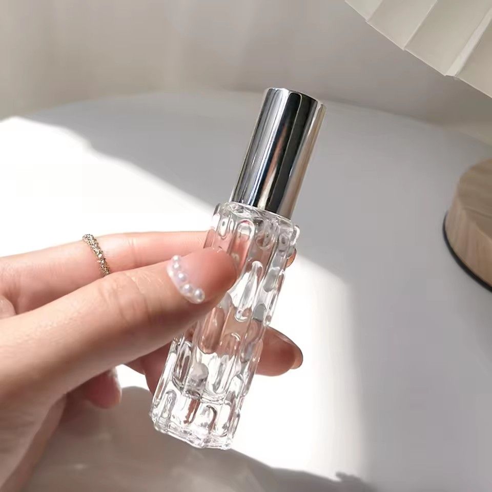 1pc-10ml glass perfume spray bottle Aluminum spray head perfume dispenser bottle press empty bottle