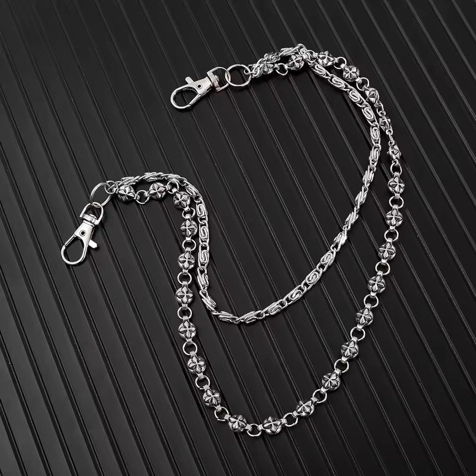 A Harajuku Style Street Hip-Hop Jeans Chain with Personalized Punk Style Double-Layer Waist Chain for Men and Women Accessories