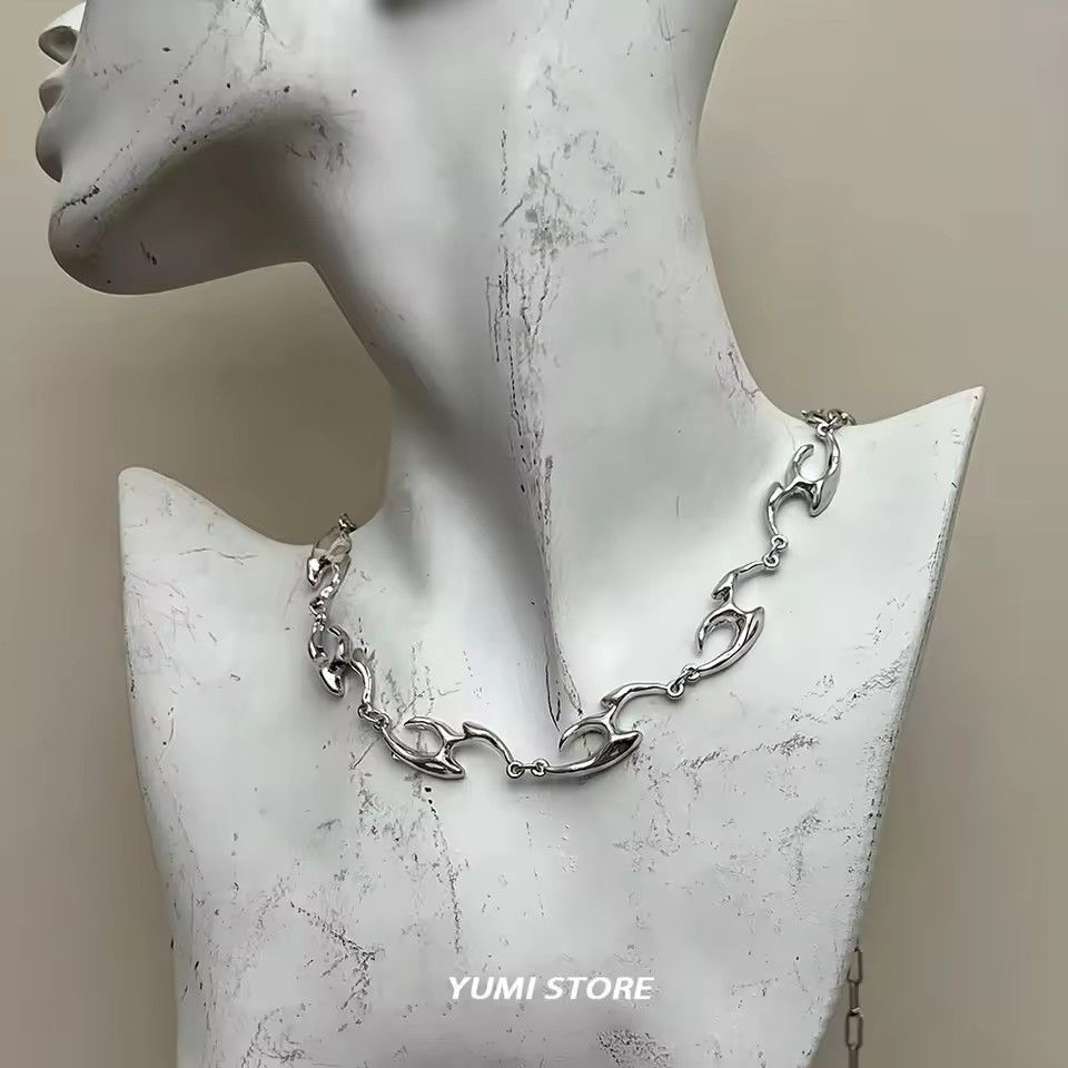 New Trend Irregular Titanium Steel Necklace For Man Luxury Collar Chain Unisex Jewelry Street Hip Hop Accessories Wholesale