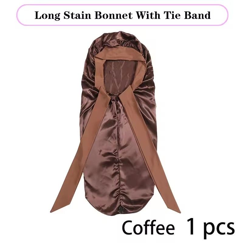 Leopard Print Satin Sleep Cap For Long Hair And Dreadlock Extra Large Silky Bonnet With Long Wide Tie For Women Sleeping Bonnet